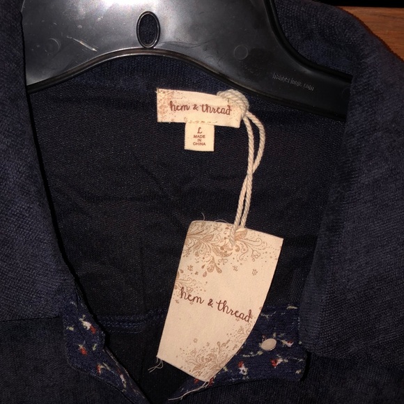 New Hem & Thread Lightweight Corduroy Bomber Jacket Size L - Picture 2 of 6